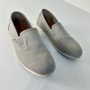 TOMS Womens 6 Shoes Gray Canvas Flats Ballet